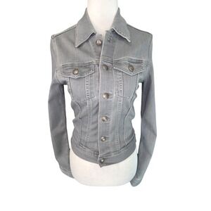 AG Adriano Goldschmied Robyn Denim Jacket Grey Saragatey Slim Fit Small USA